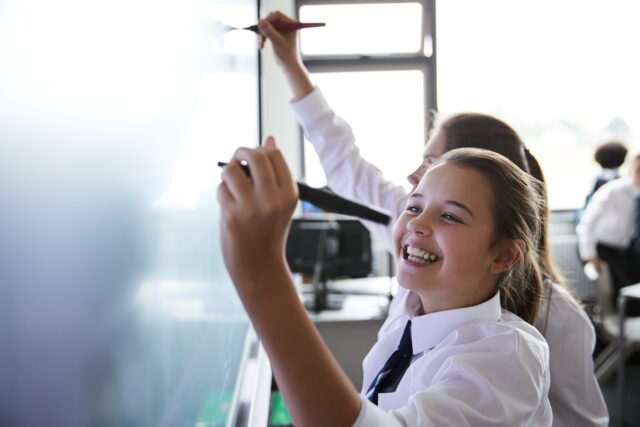 Female High School Students Wearing Uniform