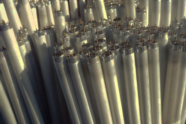 Fluorescent light tubes, electric pieces of rubbish, background