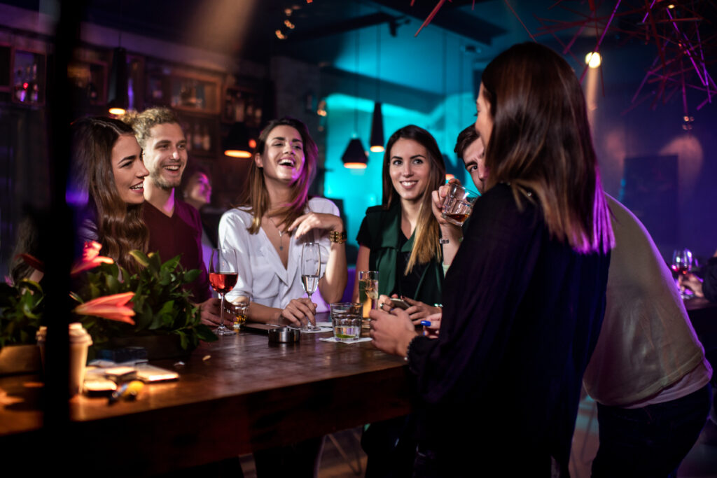 Group of people in the bar