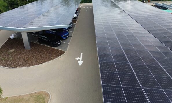 Carport solar PV at Brioche Pasquier
